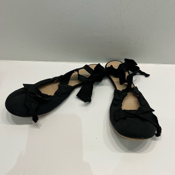 Vintage Black Nina Ricci Ribbon Lace Up Flats - Picture 3 of 6